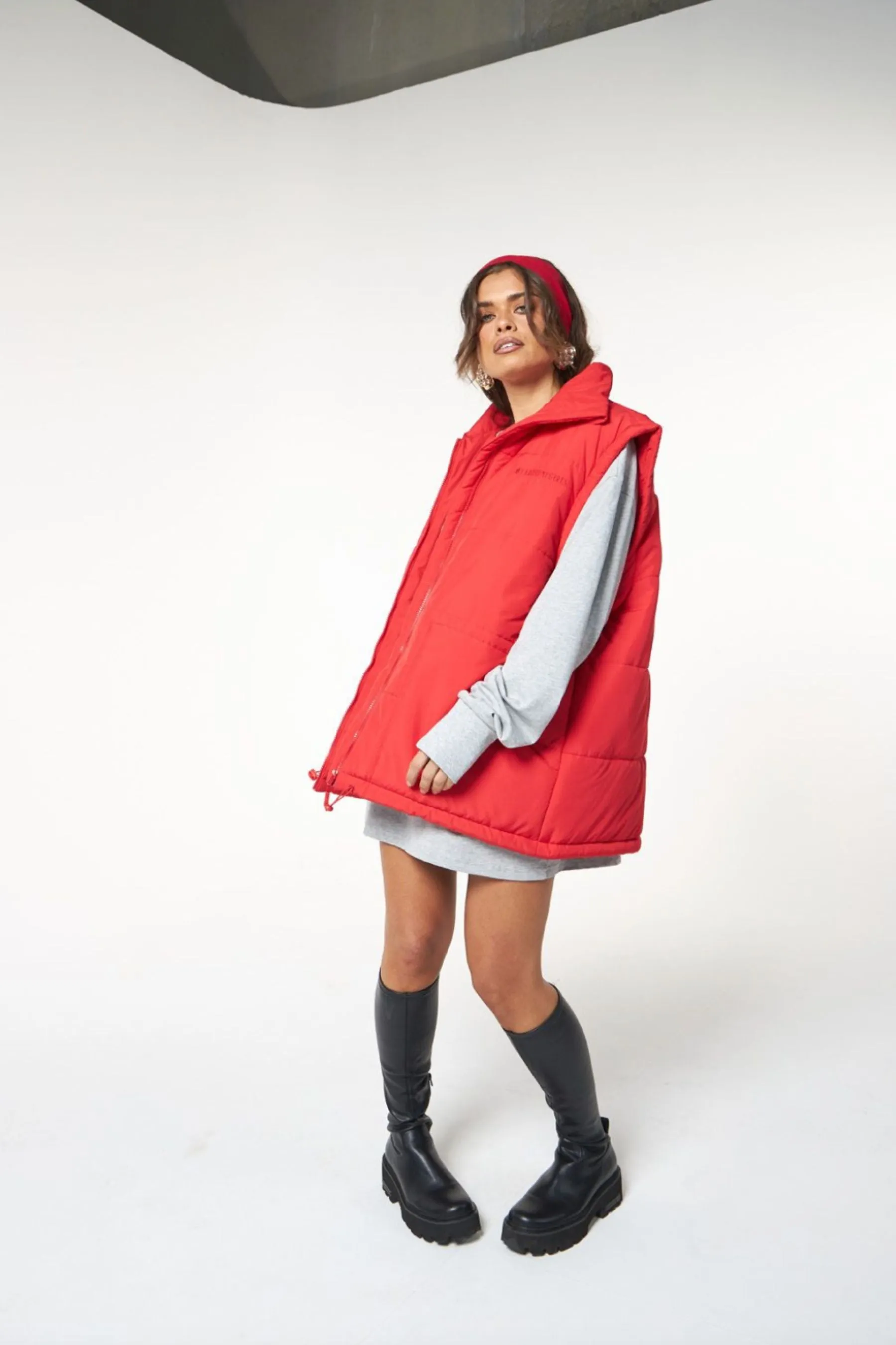 Quinn Puffer Vest | Cherry Red