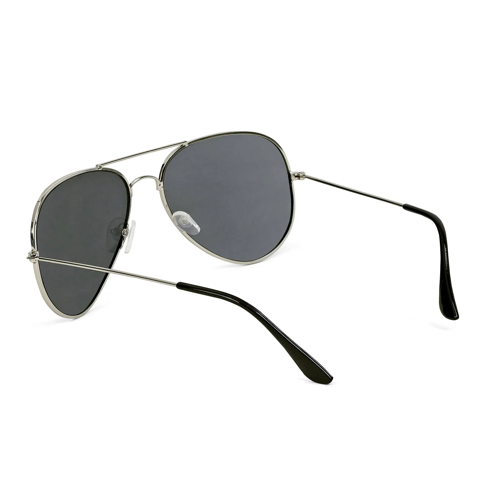 Rafael Silver Black Aviator Sunglasses