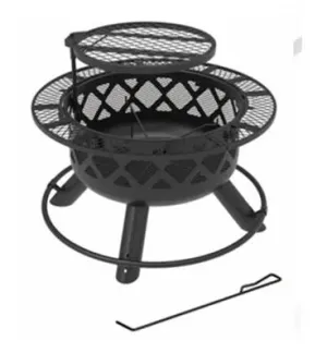 Ranch Fire Pit With Side Tables & Grill Top (24")