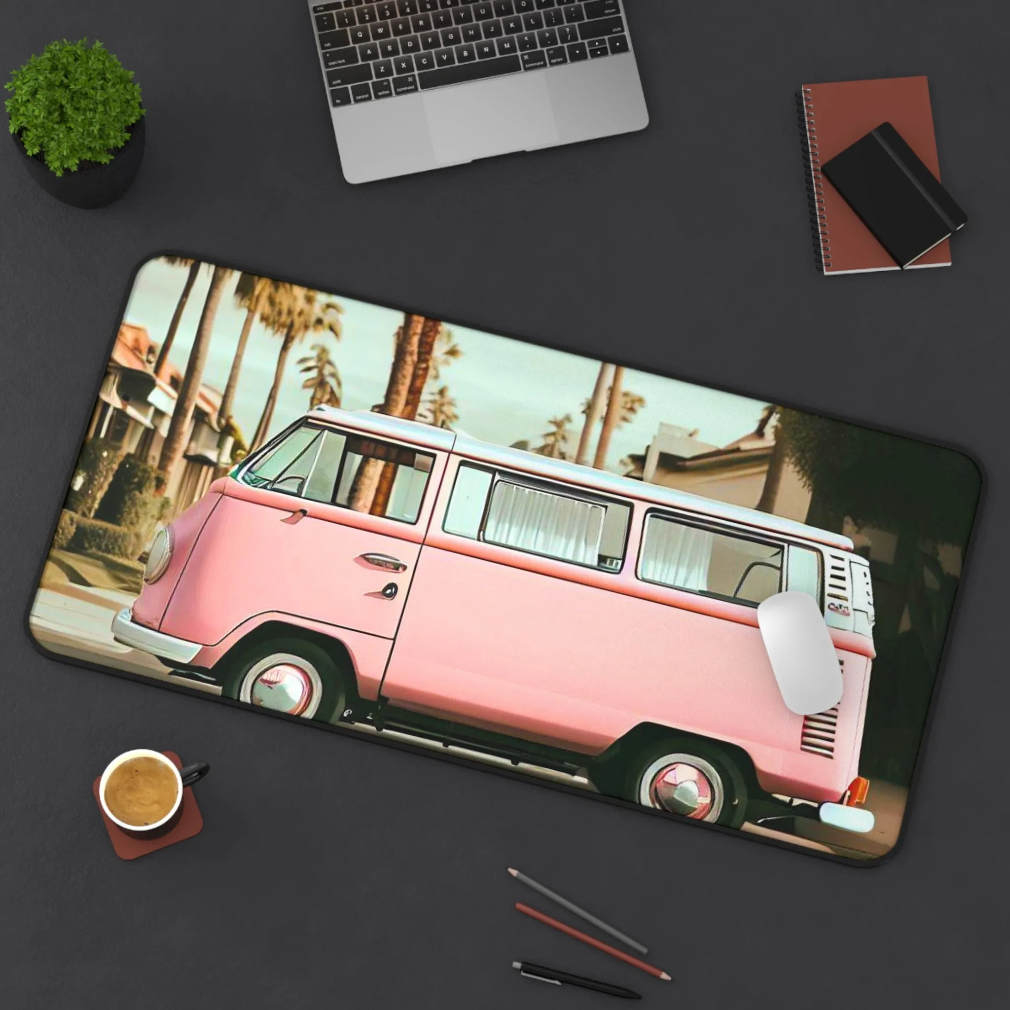 Retro Neighborhood Van Desk Mat