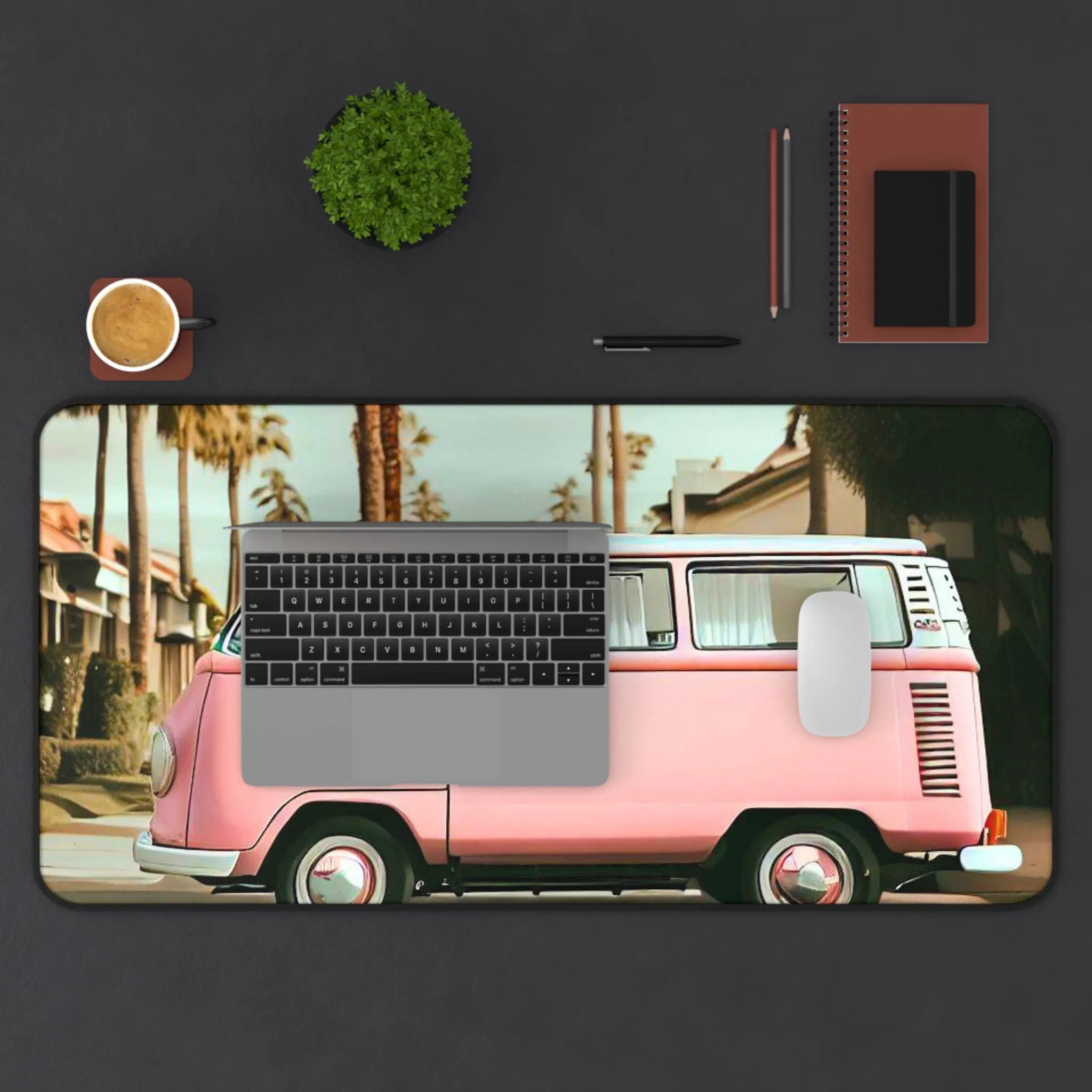 Retro Neighborhood Van Desk Mat