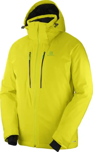 Mens Salomon Ice Frost Ski Jacket in Vibrant Sulphur Spring Color