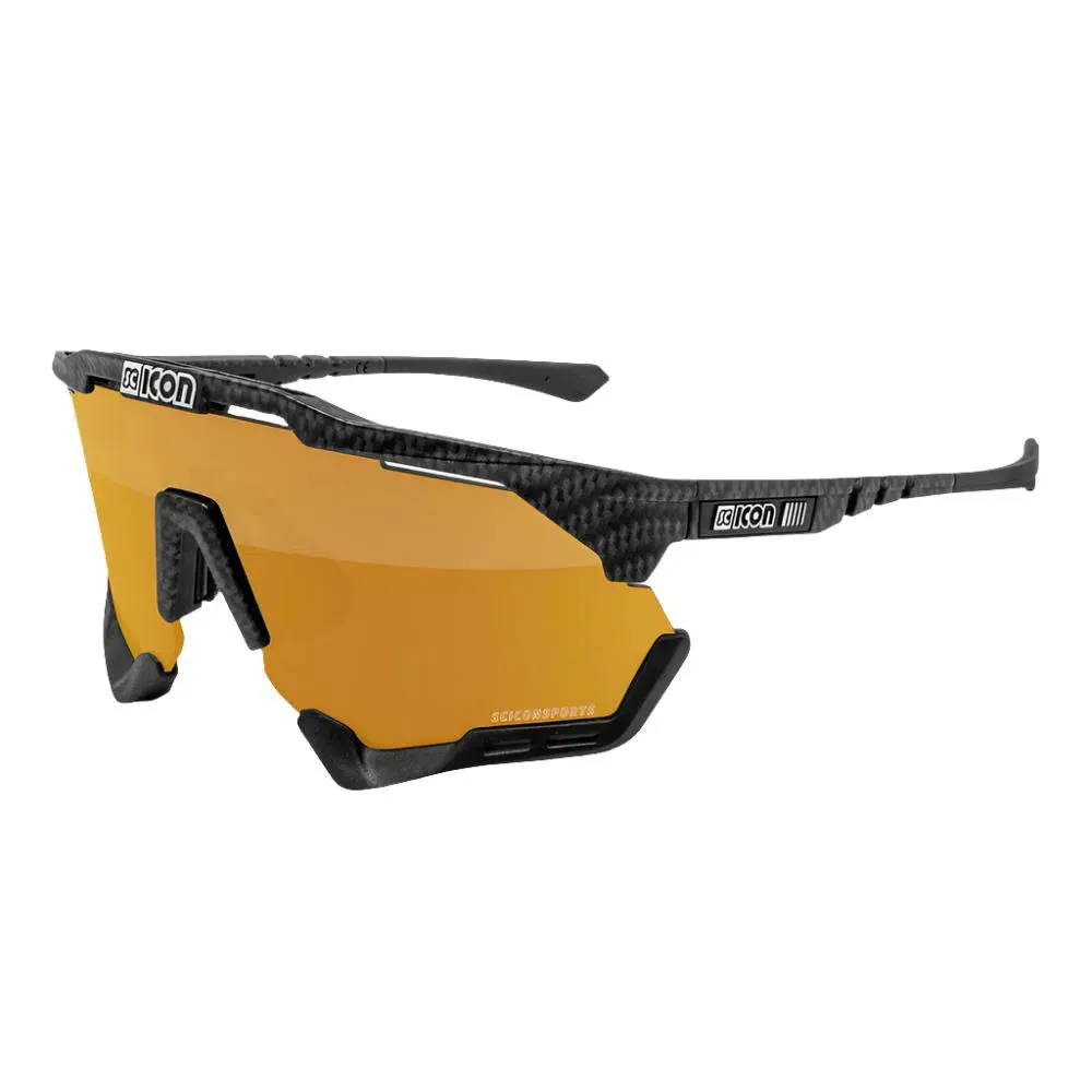 SCICON AEROSHADE XL CARBON MATT Sunglasses - MULTIMIRROR BRONZE LENSES