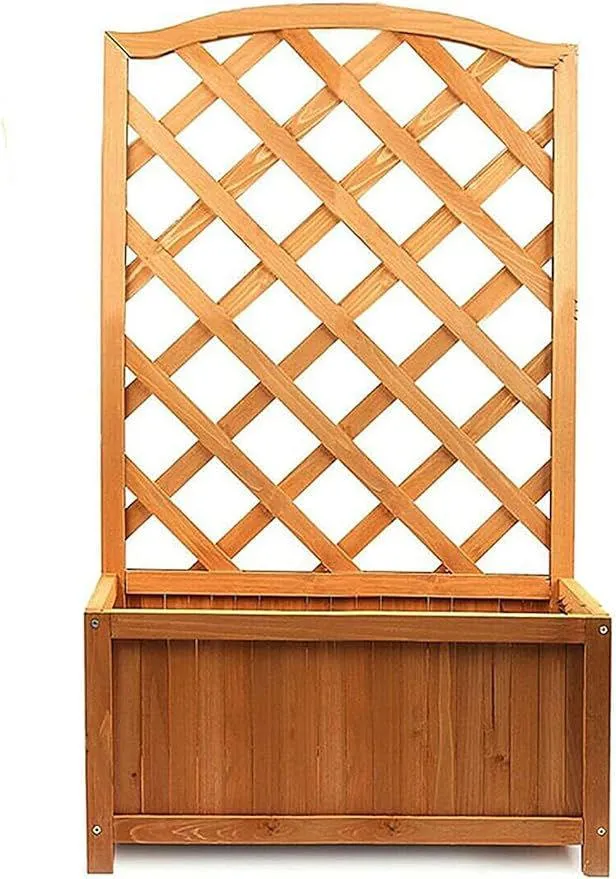 SG Traders Rectangular Wooden Planter With Lattice