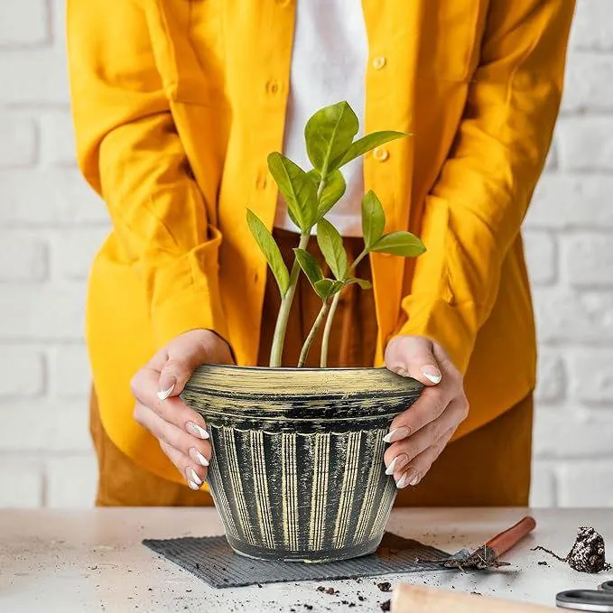 SG Traders Round Rippled Outdoor Garden Planters