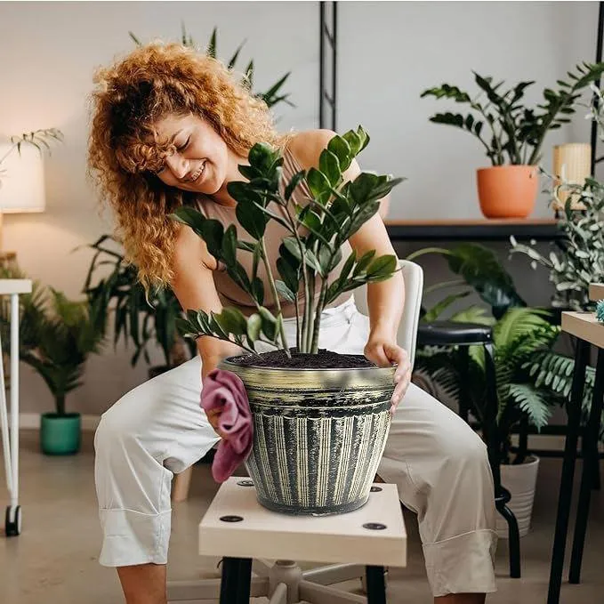 SG Traders Round Rippled Outdoor Garden Planters