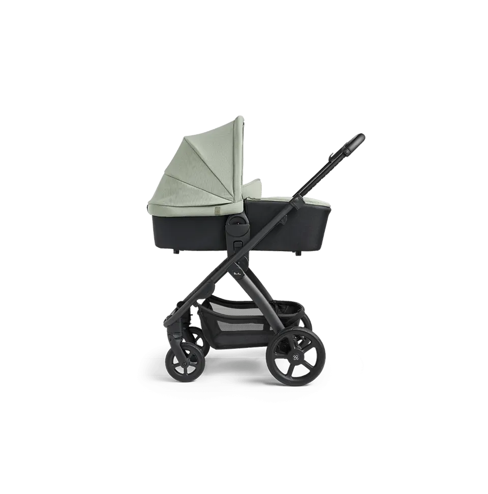 Silver Cross Tide Pram and Accessory Box - Sage (Black Chassis)