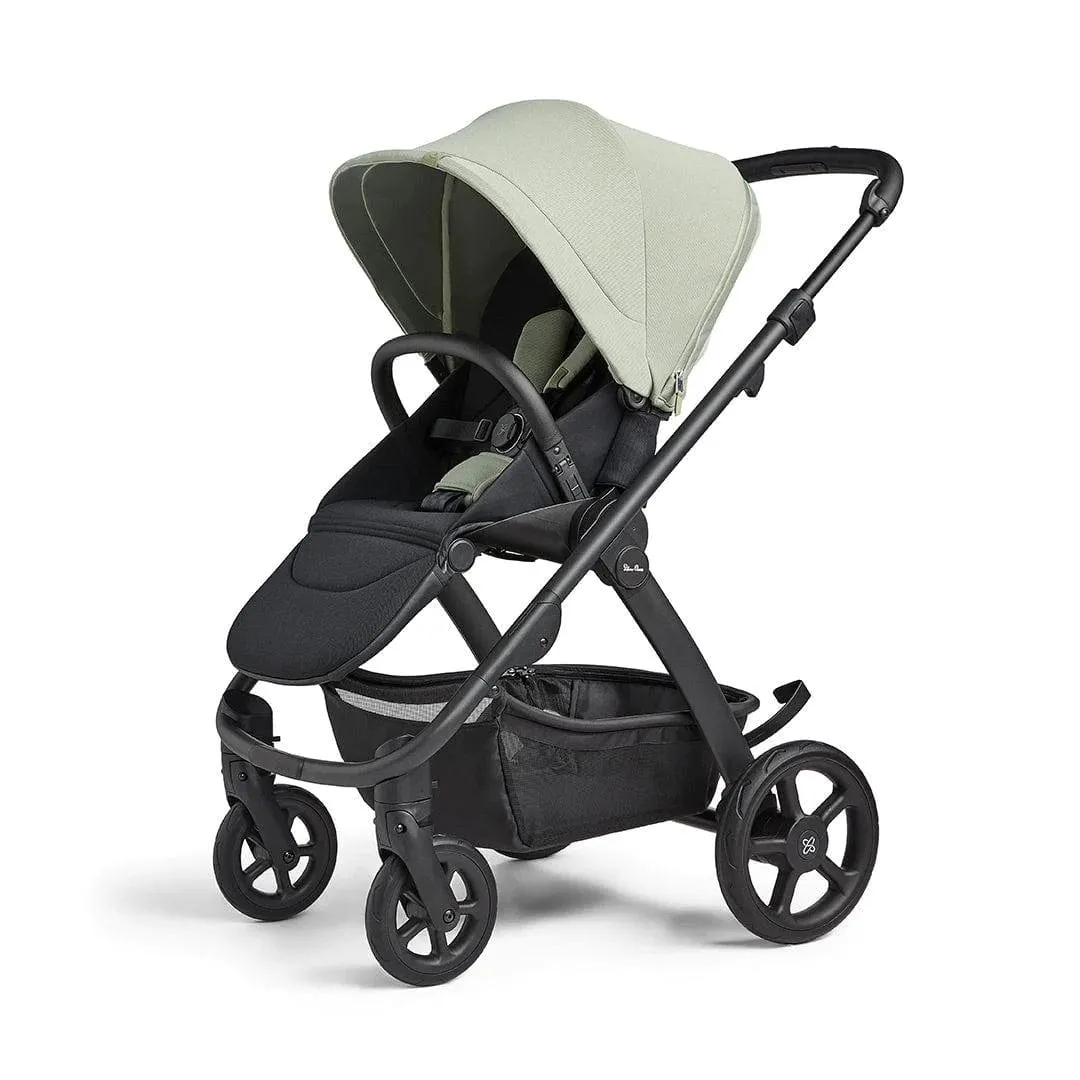 Silver Cross Tide Pram and Accessory Box - Sage (Black Chassis)