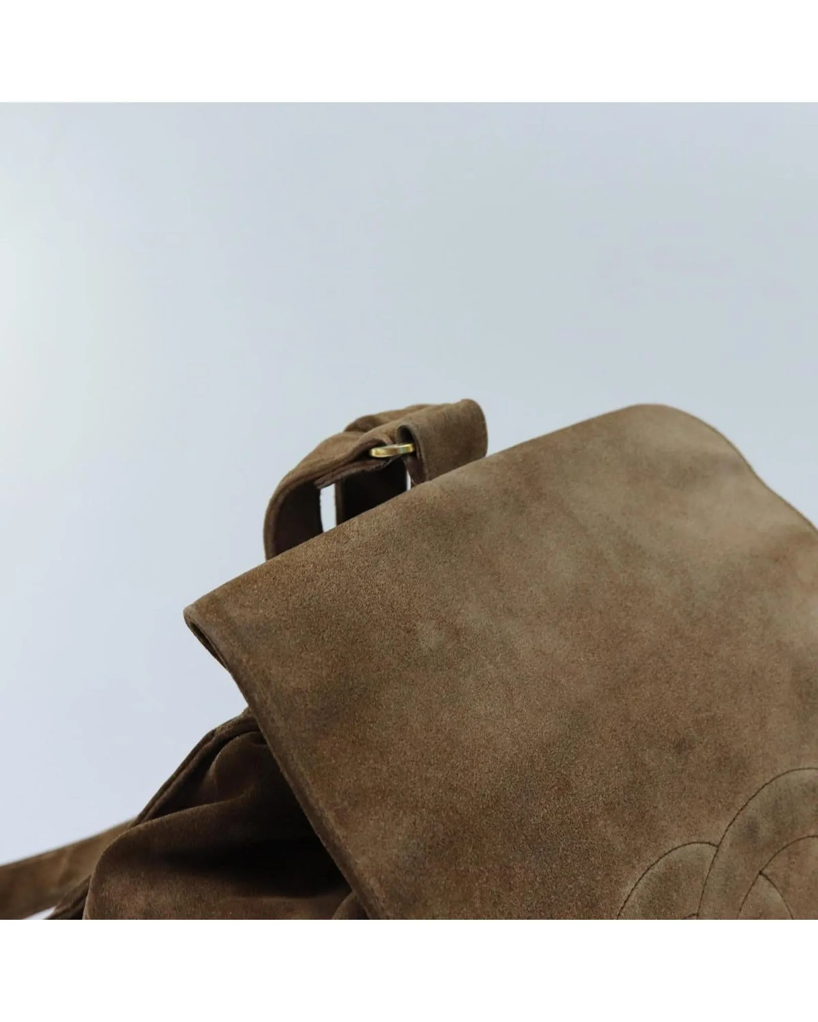 Suede Coco Mark Backpack with Minimalist Design by Italian Craftsmen